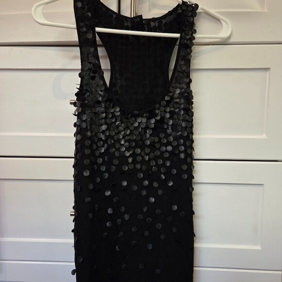 Club Monaco Black w/ Faux Leather Accents Tank Top from set of Lost Girl TV show - Picture 1 of 4